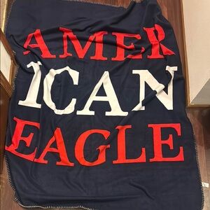 American Eagle Navy and Red Blanket